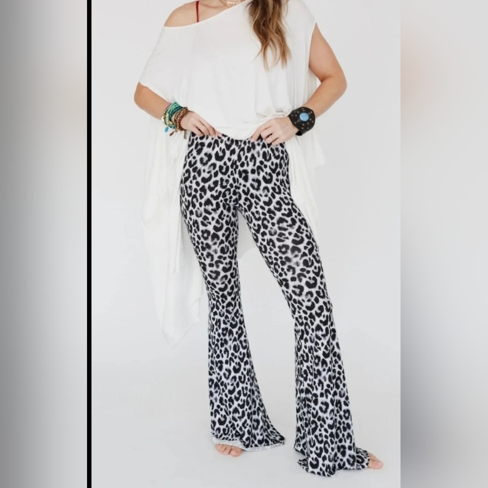 Leopard Print Flare Pants